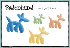 Vorschau - Mal- und Bastelvorlagen - Ein Ballonhund nach Jeff Koons: Anleitung - Seite 1