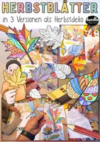 Vorschau - Mal- und Bastelvorlagen - HERBST Pop-Art 2025 - Minipaket 🎃🍁 / Dekoration Herbstzeit Fensterbilder - Seite 1