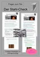 Vorschau - Arbeitsblätter - Fragen zum Film: Der Stahl-Check - Metalle - Stahl & Eisen - Deckblatt