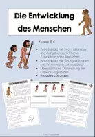 Vorschau - Arbeitsblätter - Entwicklung des Menschen (Vormenschen zum Jetztmenschen) - Deckblatt
