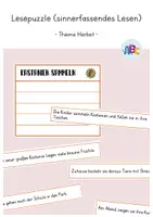 Vorschau - Spiele - Lesepuzzle - sinnerfassendes Lesen (Herbst, Freiarbeit) - Deckblatt