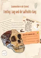 Vorschau - Stundenentwürfe - Einstieg in die Steinzeit – Der aufrechte Gang (Geschichte, Klasse 5/6) - Deckblatt