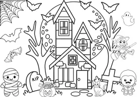 Vista previa - Manualidades / Dibujos para colorear - Poster colaborativo Halloween - Portada