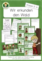 Vorschau - Stationenlernen - Waldausflug: Kartei und Forscherheft (Sachunterricht Ausflug Grundschule Wald) - Deckblatt