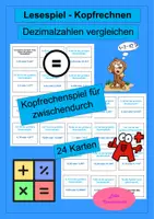 Vorschau - Spiele - Lesespiel Dezimalzahlen vergleichen - Kopfrechnen - Deckblatt