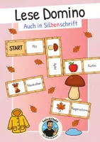 Vorschau - Spiele - Lese Domino Herbst - Wörter lesen (auch in Silbenschrift) - Deckblatt