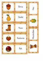 Vorschau - Spiele - Lese Domino Herbst - Wörter lesen (auch in Silbenschrift) - Seite 2