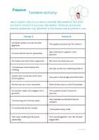 Vorschau - Arbeitsblätter - Passive: Tandemübung (Aktiv- und Passivsätze, Zeiten) - Deckblatt