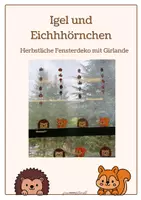 Vorschau - Mal- und Bastelvorlagen - Fensterdeko Igel Eichhörnchen - Deckblatt