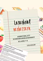 Vorschau - Arbeitsblätter - Leserbrief verbessern und schreiben - Deckblatt