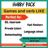 Vista previa - Decoración del aula - Hobby vocabulary, grammar and games pack |ESL | verb LIKE - página 3