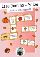 Vorschau - Spiele - Lese Domino Herbst - Sätze lesen (auch in Silbenschrift) - Deckblatt