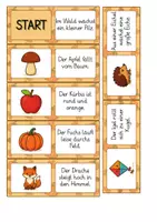 Vorschau - Spiele - Lese Domino Herbst - Sätze lesen (auch in Silbenschrift) - Seite 1