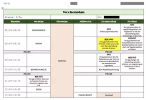 Vorschau - Lehrpläne/Lehrermaterial - Wochenplanvorlage für Ref-Seminar - Deckblatt