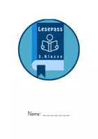 Vorschau - Arbeitsblätter - Lesepass 3.Klasse: Sammle Punkte und werde Leseprofi - Deckblatt