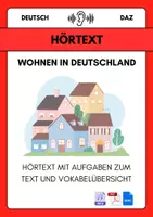 Vorschau - Arbeitsblätter - Hörverstehen DaZ: Wohnen in Deutschland (mit MP3, Lösungen & Vokabelübersicht) - Deckblatt