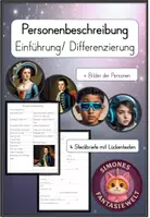 Vorschau - Arbeitsblätter - Personenbeschreibung mit Lückentext & Steckbrief, Deutsch 3./4. Klasse - Deckblatt