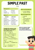Vorschau - Arbeitsblätter - Simple Past - to be (positive/negative sentences) - Deckblatt