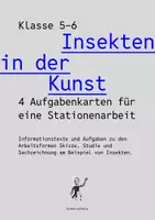 Vorschau - Arbeitsblätter - 🟠 Insekten in der Kunst 🟣Skizze 🔴 Studie 🟢 Sachzeichnung - Deckblatt