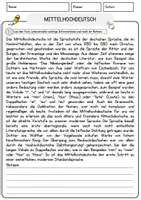 Vorschau - Arbeitsblätter - Mittelhochdeutsch Arbeitsblätter mit Fragen + Lösungen Deutsch DaZ AB - Seite 1