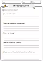Vorschau - Arbeitsblätter - Mittelhochdeutsch Arbeitsblätter mit Fragen + Lösungen Deutsch DaZ AB - Seite 3