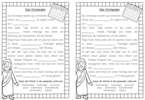 Vorschau - Arbeitsblätter - Lückentext zum Kirchenjahr - mit Wortkarten - Seite 2