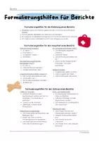 Vorschau - Arbeitsblätter - Formulierungshilfen für Berichte - Seite 1