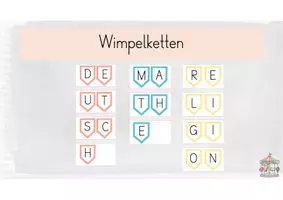 Vorschau - Poster - Wimpelketten Deutsch, Mathe, Religion, Sachunterricht - Deckblatt
