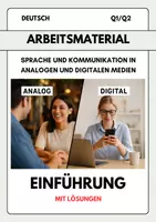 Vorschau - Stundenentwürfe - Sprache & Kommunikation in analogen und digitalen Medien – Einführung mit Arbeitsaufträgen (inkl. Lösungen) - Deckblatt