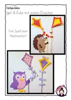 Vorschau - Stundenentwürfe - Fensterdeko HERBST: Igel und Eule mit einem Drachen - Seite 3