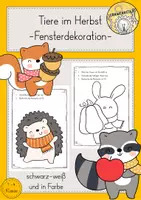 Vorschau - Mal- und Bastelvorlagen - Fensterbilder Herbst Fensterdeko Kunst Öltrick Materialpaket - Seite 1