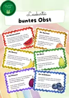 Vorschau - Stationenlernen - Lesekartei buntes Obst - Deckblatt