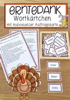 Vorschau - Anderer Materialtyp - Erntedank Wortkärtchen mit individueller Auftragskarte - Deckblatt