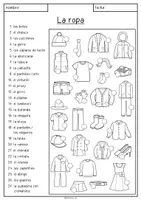 Vorschau - Arbeitsblätter - "La ropa" - Vokabel Arbeitsblatt mit Lösungen (Kleidung) - Deckblatt