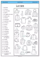 Vorschau - Arbeitsblätter - "La ropa" - Vokabel Arbeitsblatt mit Lösungen (Kleidung) - Seite 1