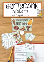 Vorschau - Anderer Materialtyp - Erntedank Infokartei mit Fragekärtchen - Deckblatt