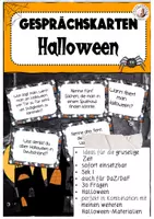 Vorschau - Spiele - Gesprächskarten Halloween Deutsch Sek I DaZ DaF - Deckblatt