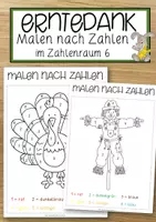 Vorschau - Anderer Materialtyp - Erntedank Malen nach Zahlen im Zahlenraum 6 - Deckblatt
