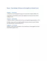 Vorschau - Arbeitsblätter - Klausur: Neurobiologie, Curare - Deckblatt