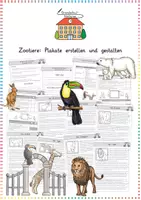 Vorschau - Arbeitsblätter - Projekt Zootiere – Plakate erstellen & forschen (Sachunterricht / Klasse 3/4) - Deckblatt