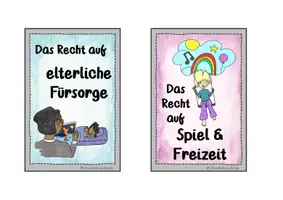 Vorschau - Bildkarten - Stationsschilder zu den Kinderrechten farbig - Seite 2