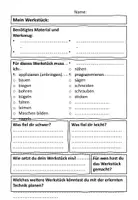 Vorschau - Arbeitsblätter - Planung & Reflexion eines Werkstückes - Technik und Design - Seite 1