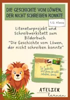 Vorschau - Unterrichtsreihen - Literaturprojekt zu Die Geschichte vom Löwen der nicht schreiben konnte - Deckblatt