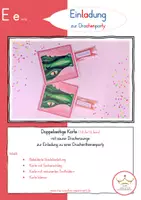 Vorschau - Mal- und Bastelvorlagen - 🐉Einladungskarte: Frecher Drachenkopf mit Zunge - Deckblatt