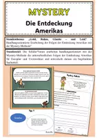 Vorschau - Stationenlernen - Mystery- Die Folgen der Entdeckung Amerikas (editierbar) - Deckblatt