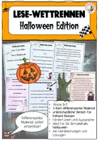 Vorschau - Arbeitsblätter - Lese-Wettrennen Halloween Deutsch Grundschule Sek I DaZ - Deckblatt