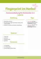 Vorschau - Mal- und Bastelvorlagen - Fingerprint im Herbst: Feinmotorikübung für Kleinkinder (2+) - Laterne - Seite 1