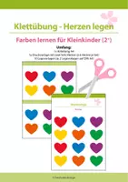 Vorschau - Anderer Materialtyp - Klettübung - Herzen legen - Farben lernen für Kleinkinder (2+) - Deckblatt