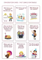anteprima - Altro tipo di materiale - CONVERSATION CARDS - SIMPLE PAST / PAST CONTINUOUS - Pagina 1