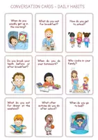 anteprima - Flashcard - CONVERSATION CARDS - DAILY HABITS | SCHEDE DI CONVERSAZIONE - ABITUDINI QUOTIDIANE - Pagina 1
